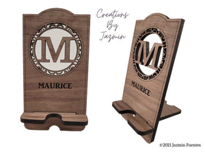 Father's Day Gift, Personalized Wood Cell Phone Stand With Name, Gift For Dad