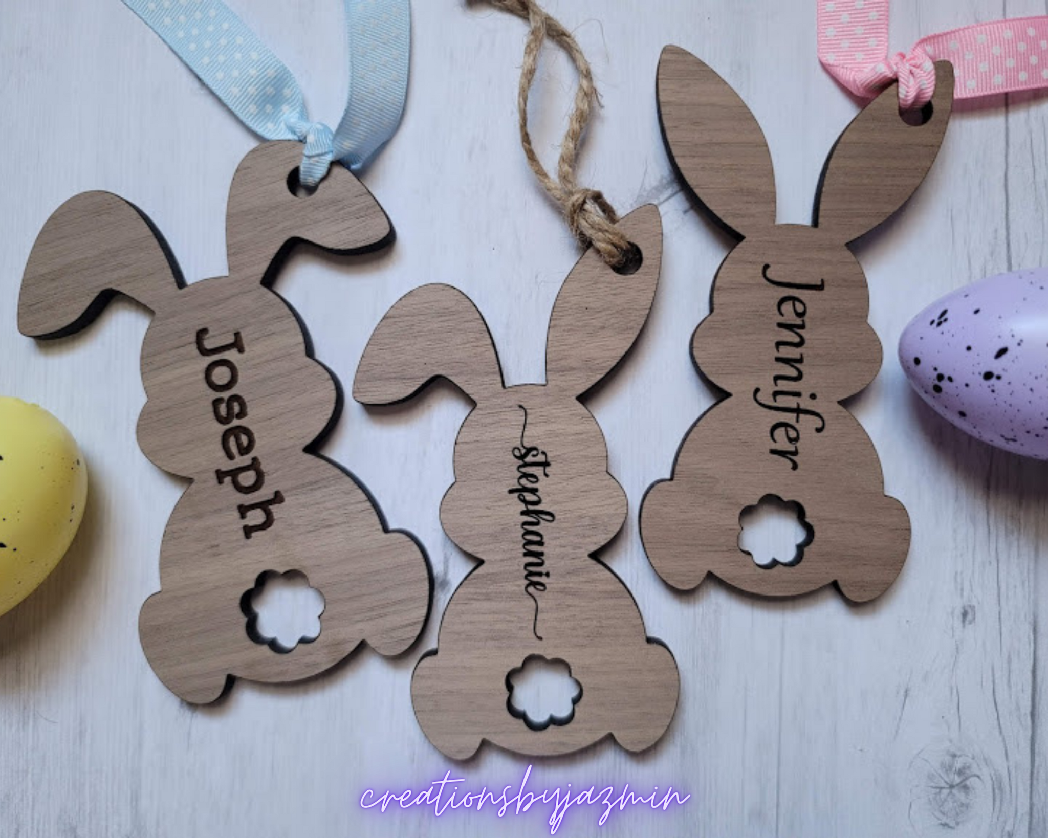 Easter Basket Tags, Personalized Easter Tags For Kids With Name, Easter Bunny Ornaments