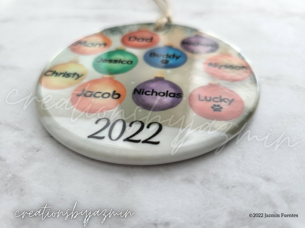 Personalized Family Christmas Ornament, 2022 Custom Family Ornaments, With Family Member Names