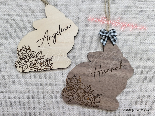 Bunny Easter Basket Tags, Personalized With Name