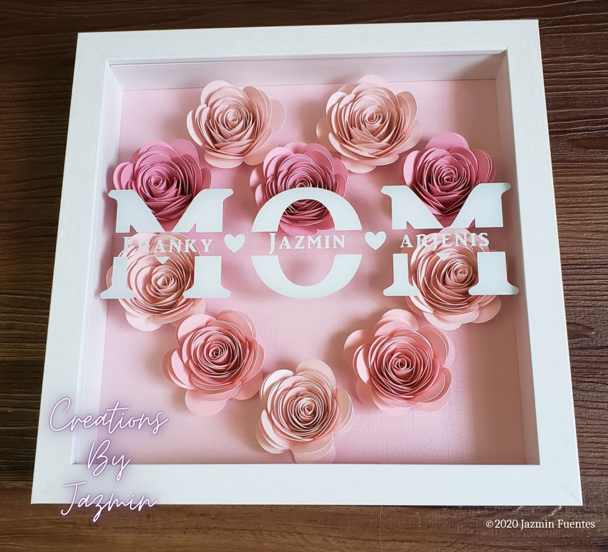 BEST SELLER: Personalized Mother's Flower Shadow Box, Gift Wrap Option ...