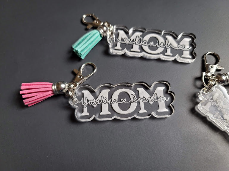 Boy Mom Girl Mom Acrylic Keychain 