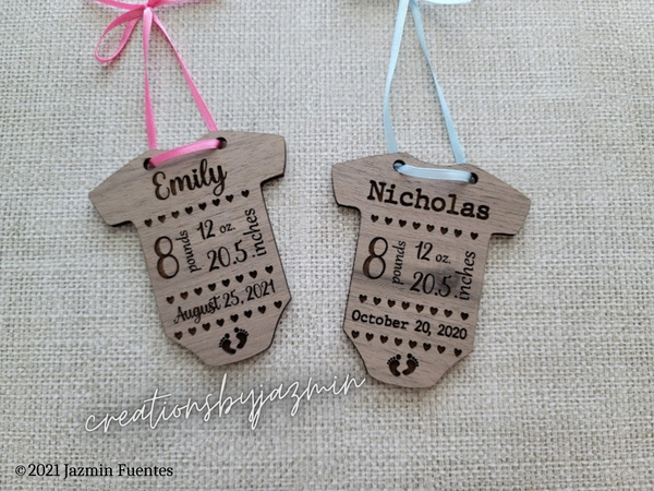 Baby Announcement Christmas Ornament, Personalized Baby's First Xmas Ornament, Newborn Holiday Ornament, 2022 Baby Ornament
