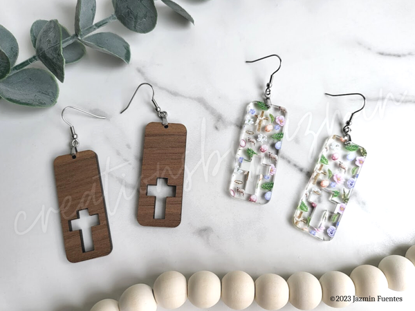 Easter Earrings, Religious Christian Jewelry, Jesus Christ Cross