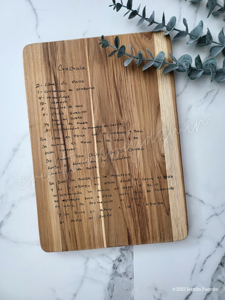 Handwritten Recipe Cutting Board, Paddle Wooden Boards, Grandmother and Mother Recipes, Handwriting Gift