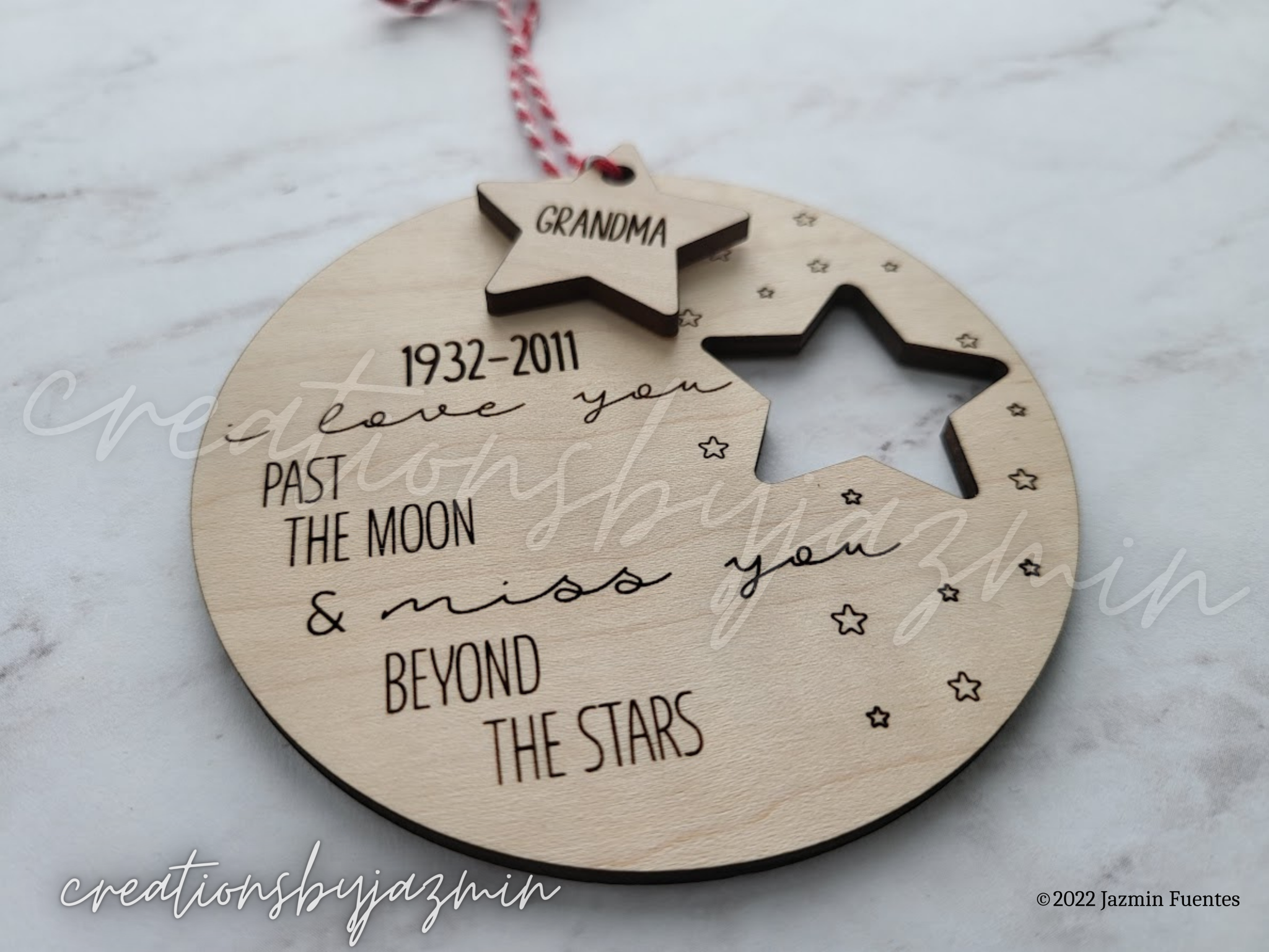 Personalized Memorial Christmas Ornament, Beautiful Wooden Ornaments For Lost Loved Ones