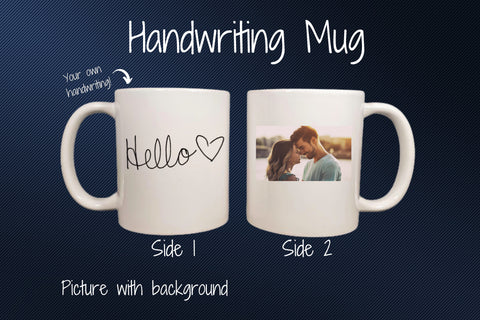 Personalized Mug with Picture, Handwritten Coffee Mug, Real Handwriting, With Photo, No Vinyl, Gift